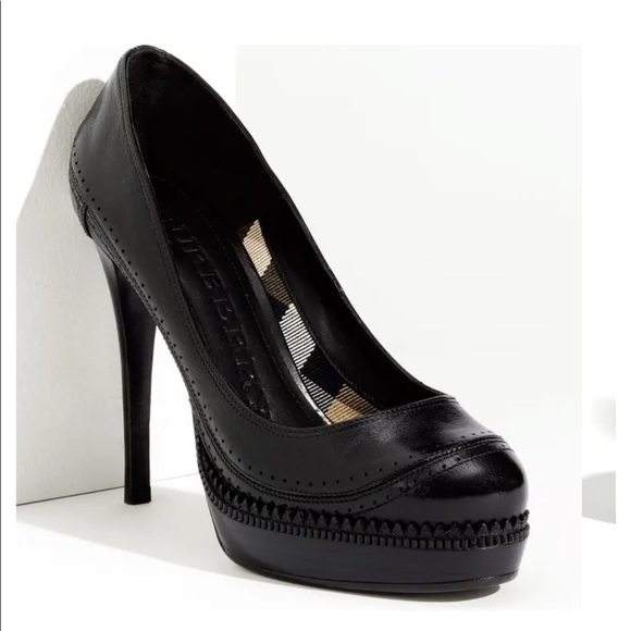 BURBERRY “Bridle” Black Arlington Platform Pumps - Picture 2 of 15